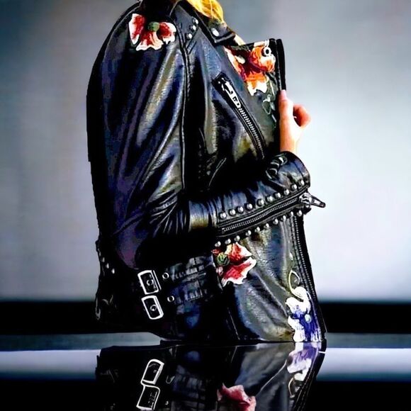 Black Leather Jacket l Studded l XL l New - Picture 10 of 10